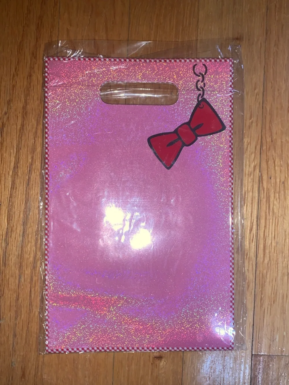 Bath & Body Works Glittery Gift Bag Small Pink w Tissue Paper Brand New